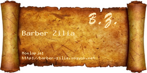 Barber Zilia névjegykártya